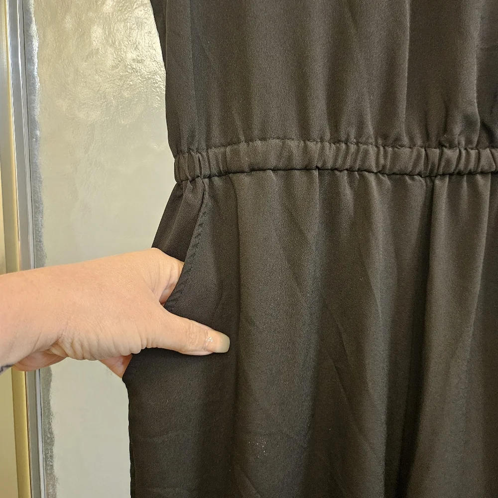 Bisou Bisou Michele Bohbot Black Jogger Jumpsuit Size XS Mesh AJ-1987